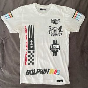 Pink Dolphin race graphic tee